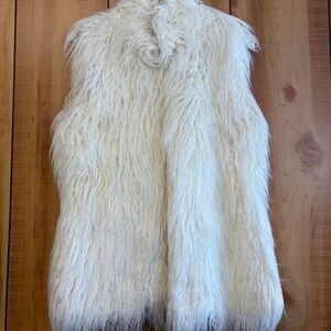 Elegant Cream Faux Fur Vest